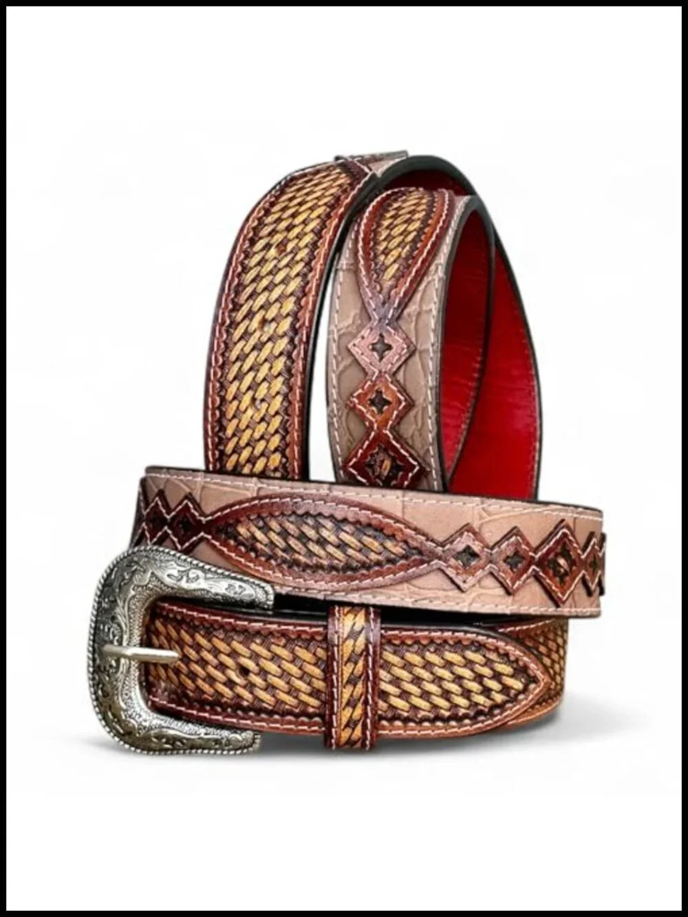 Men's Full Grain Leather Western Belt 1.5